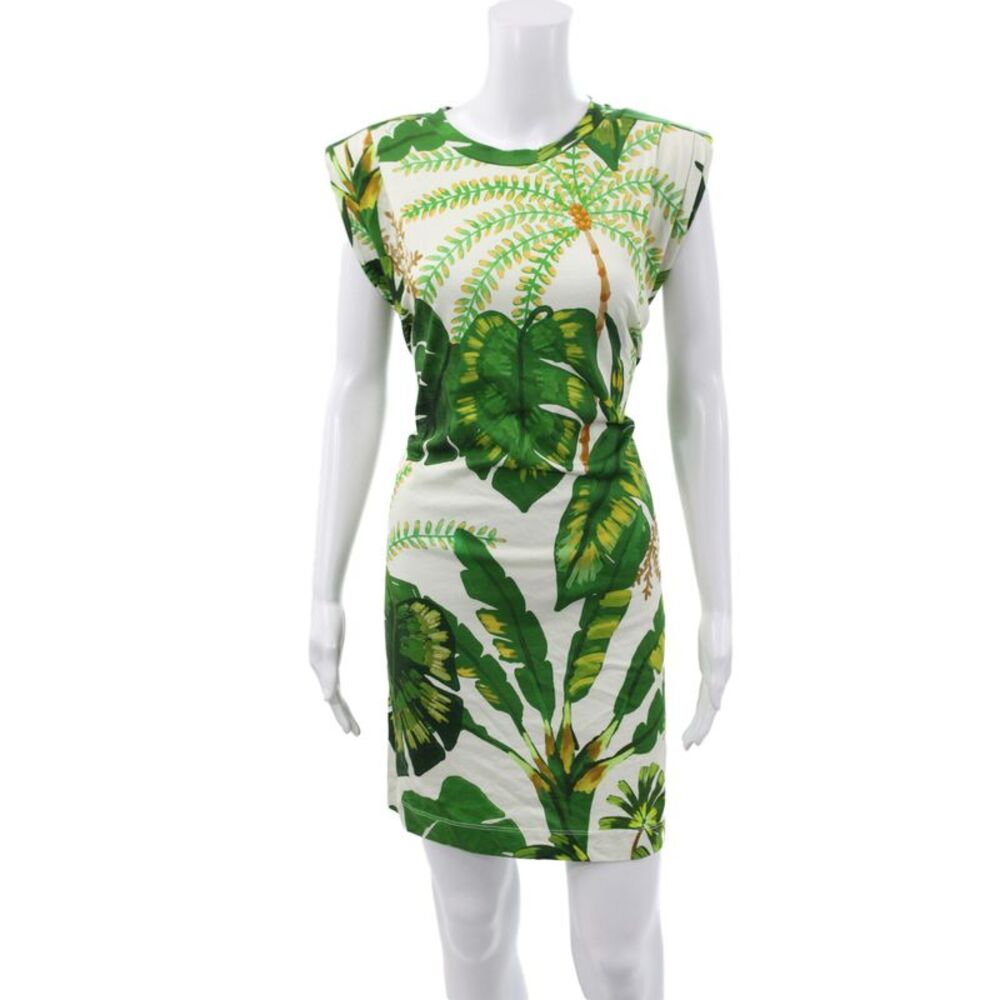 Farm Rio Women Bodycon Mini Dress White Sleeveless Round Neck Size M